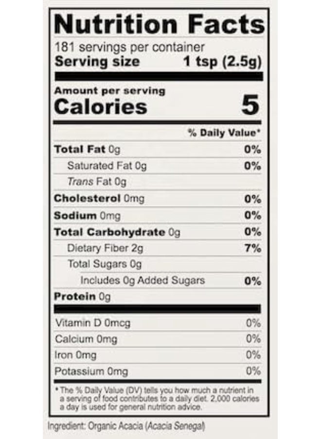 Anthony's Organic Acacia Senegal Powder, 1 lb, Batch Tested Gluten Free, Non GMO, Soluble Fiber, Prebiotic - Image 3